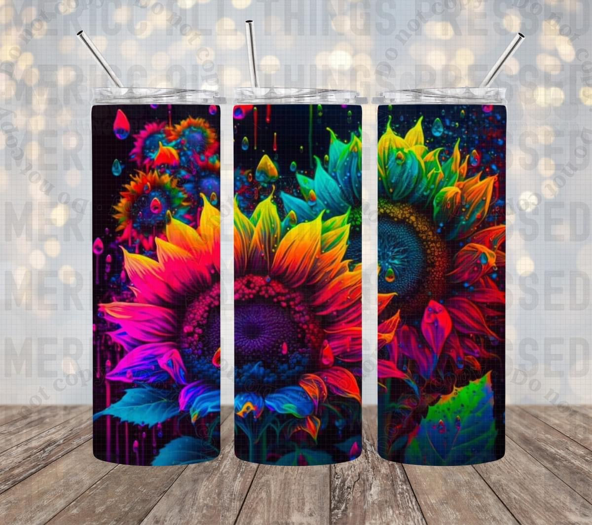Rainbow Sunflowers Tumbler