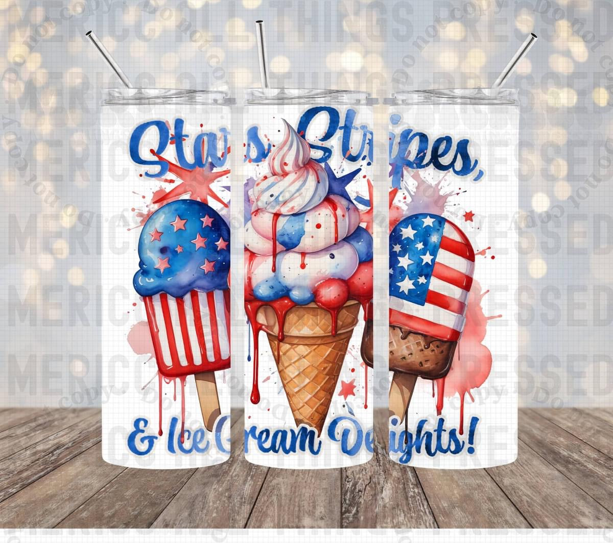 Stars & Stripes & Ice Cream Delights Tumbler