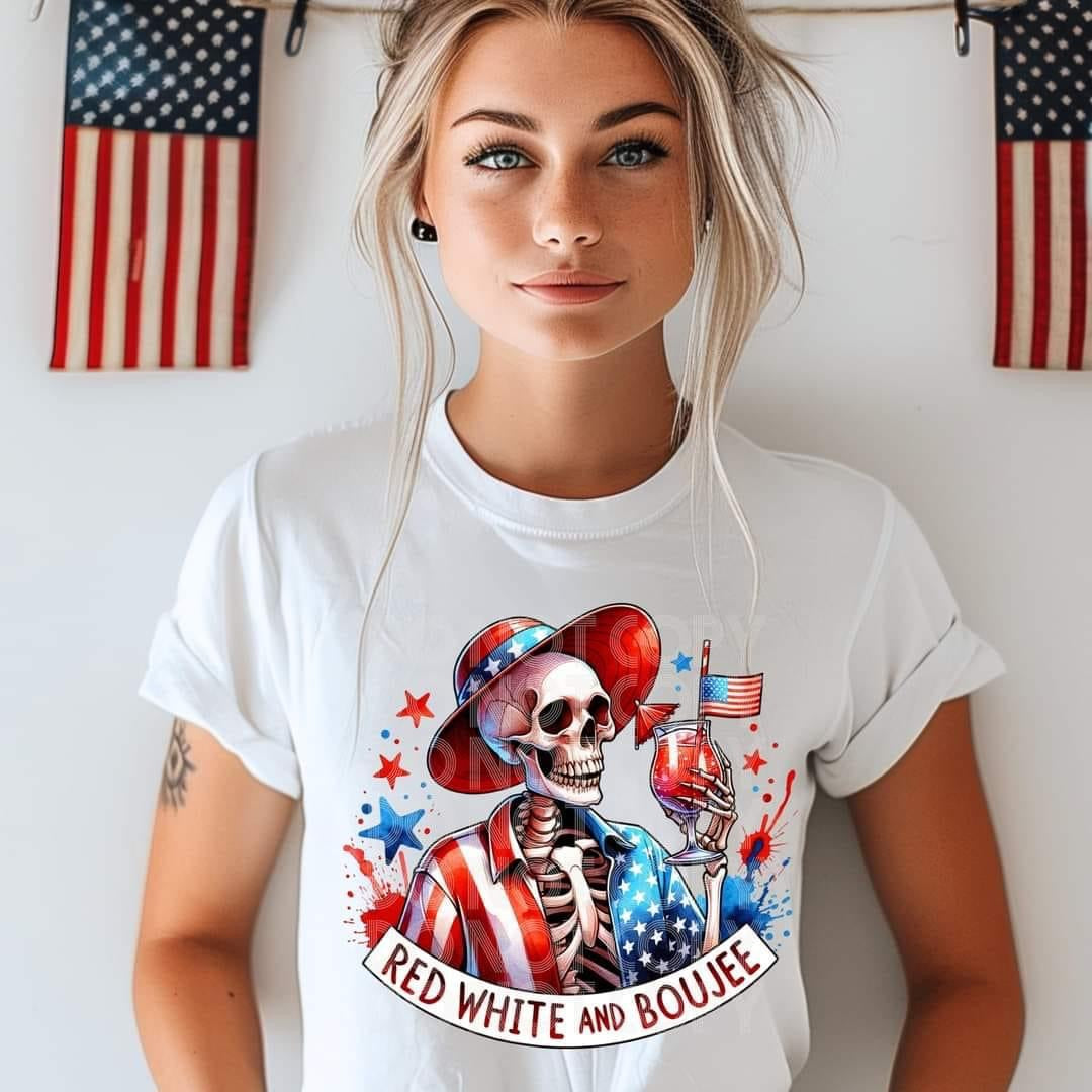 Red, White, & Boujee Skeleton 🇺🇸 Tee