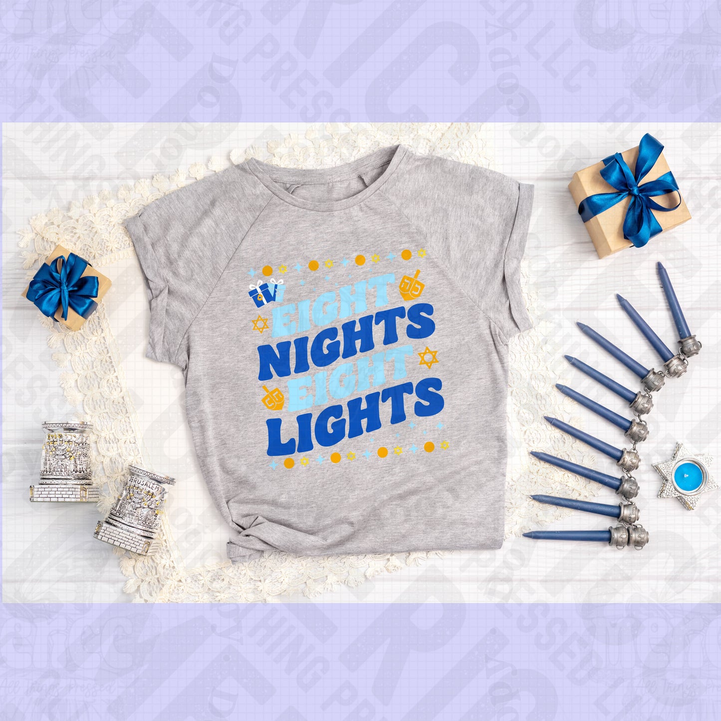 Hanukkah 8 nights 8 lights