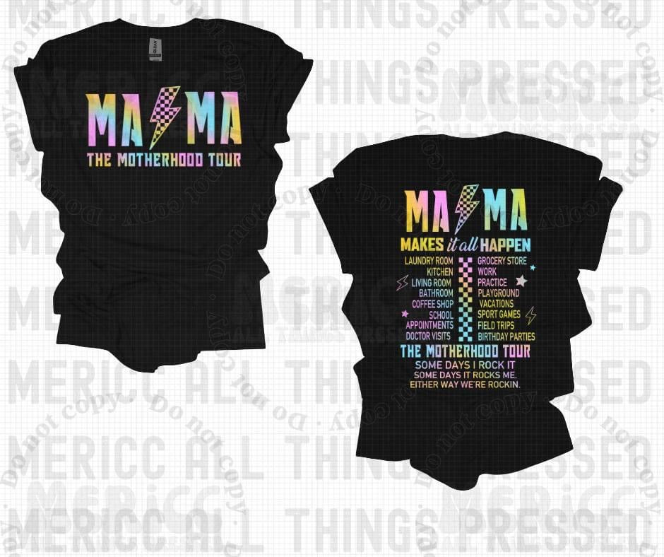 Rainbow Mama The Motherhood World Tour Front & Back Tee