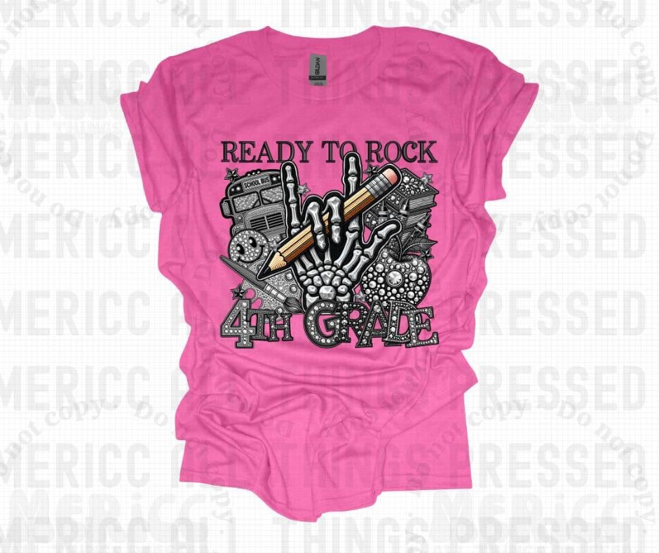 Ready To Rock 4th Grade Faux Diamonds Tee