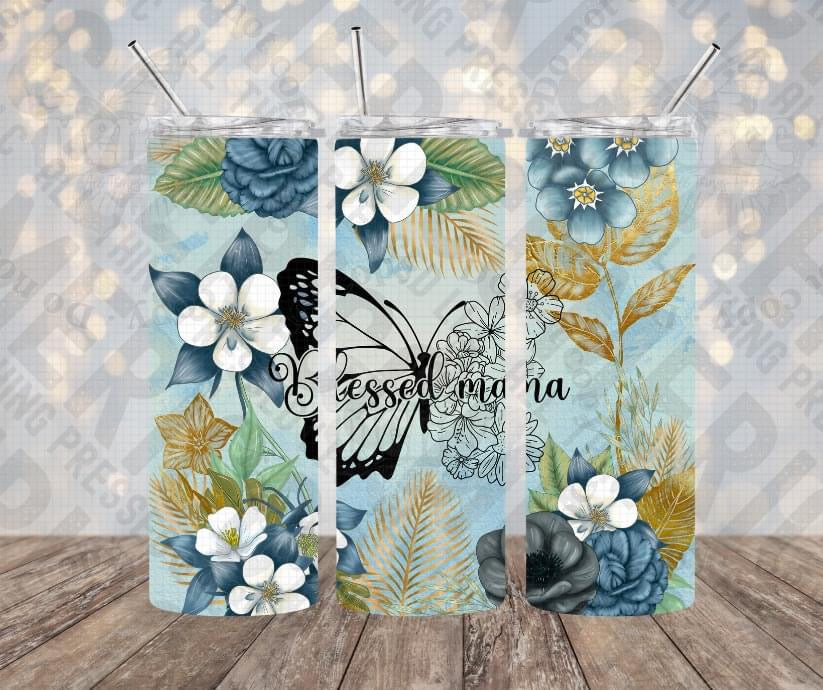 20oz | 30oz Blessed Mama Butterfly Tumbler 0117