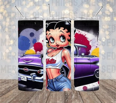 Hottie Betty & Purple Car Tumbler