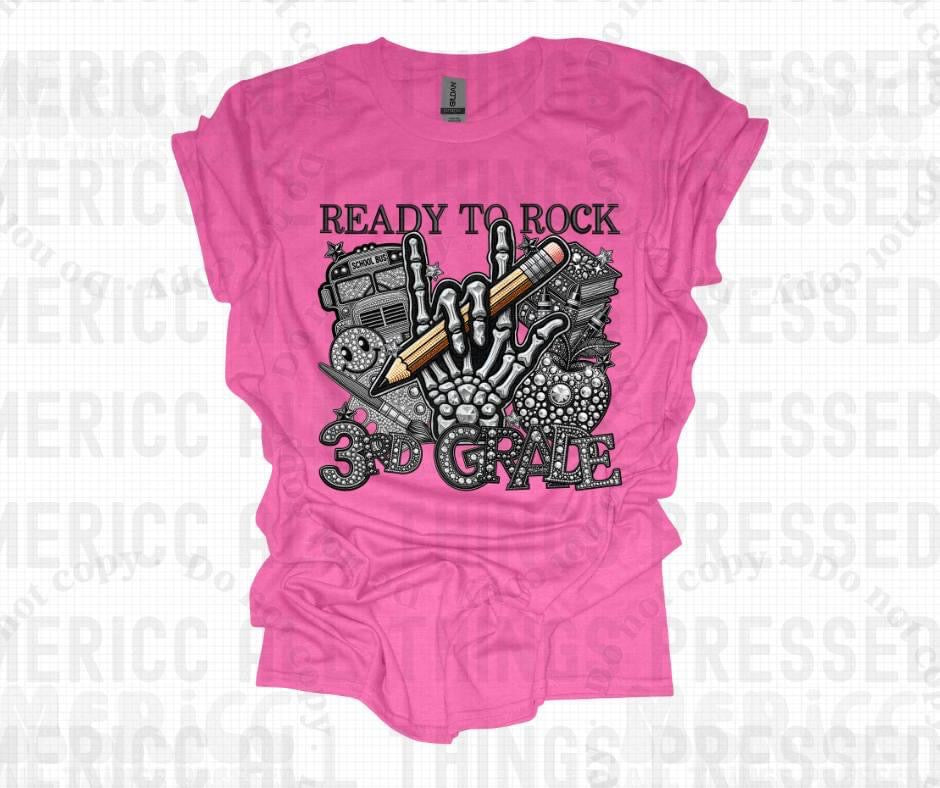 Ready To Rock 3rd Grade Faux Diamonds Tee