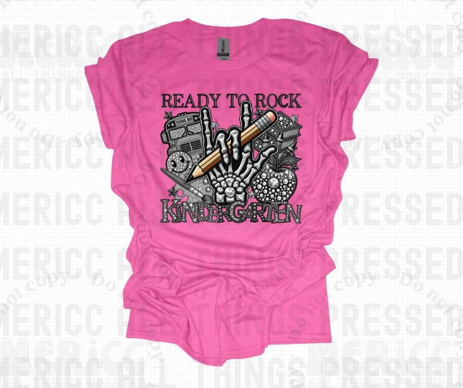 Ready To Rock Kindergarten Faux Diamonds Tee