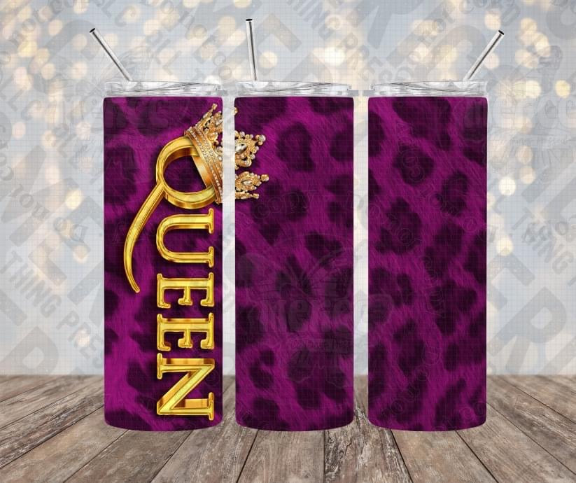 20oz | 30oz Purple Leopard Queen 👑 Tumbler 0124
