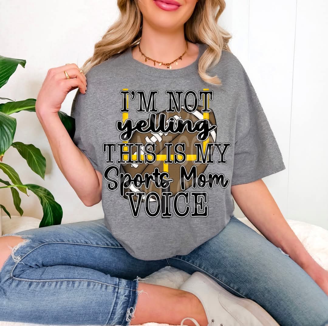 Sports Mom Voice Football Tee
