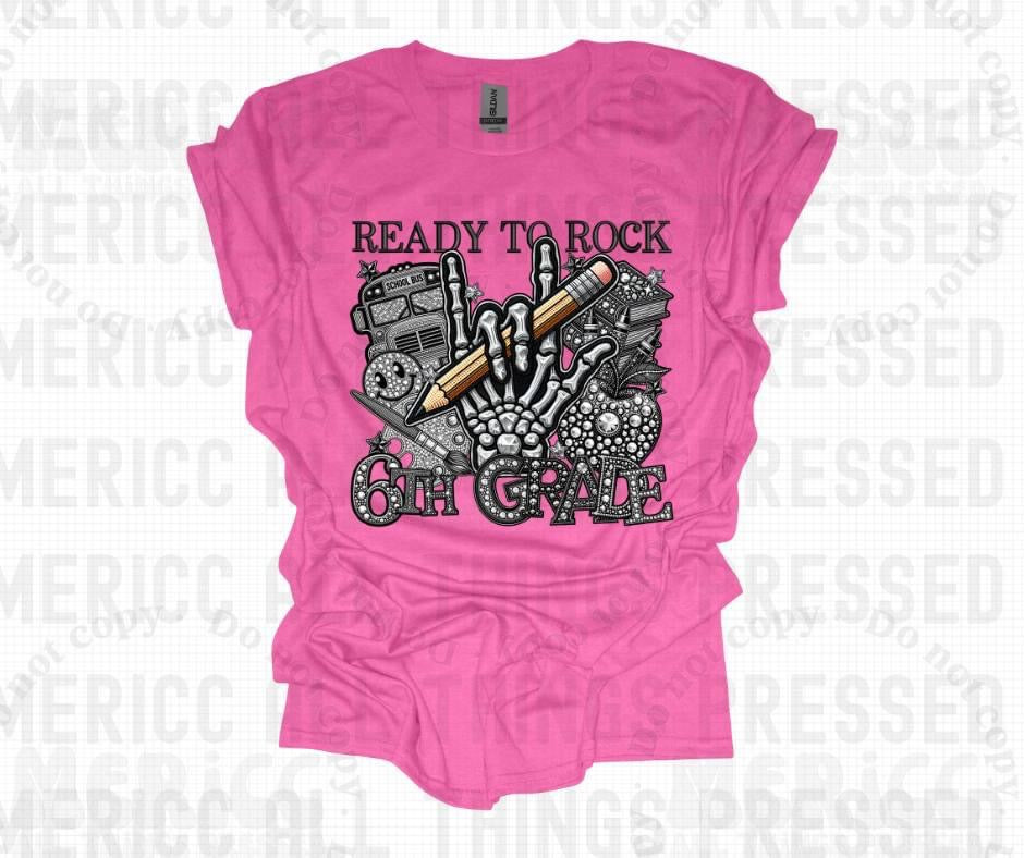 Ready To Rock 6th Grade Faux Diamonds Tee