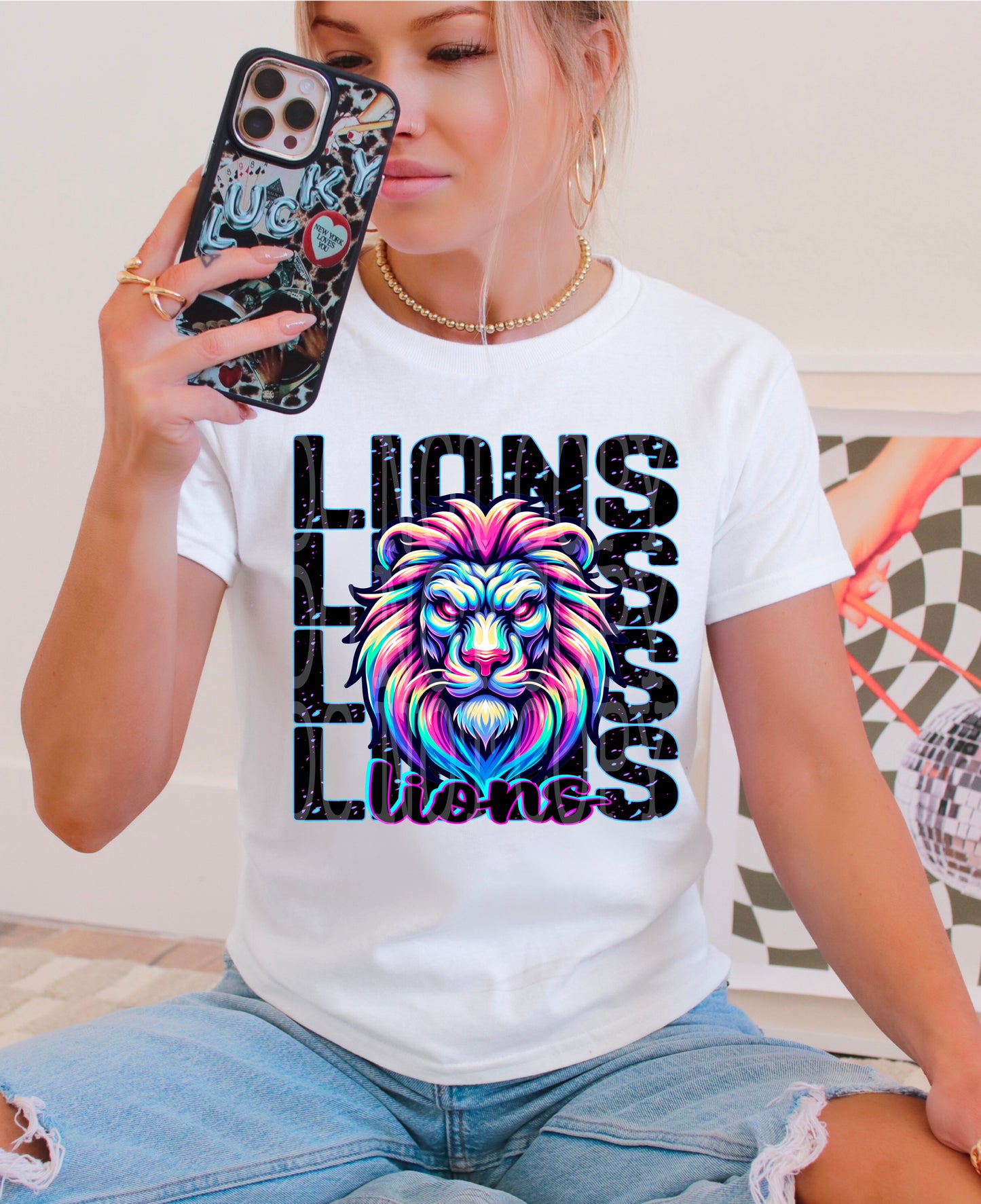 Lions Rainbow Mascot Tee