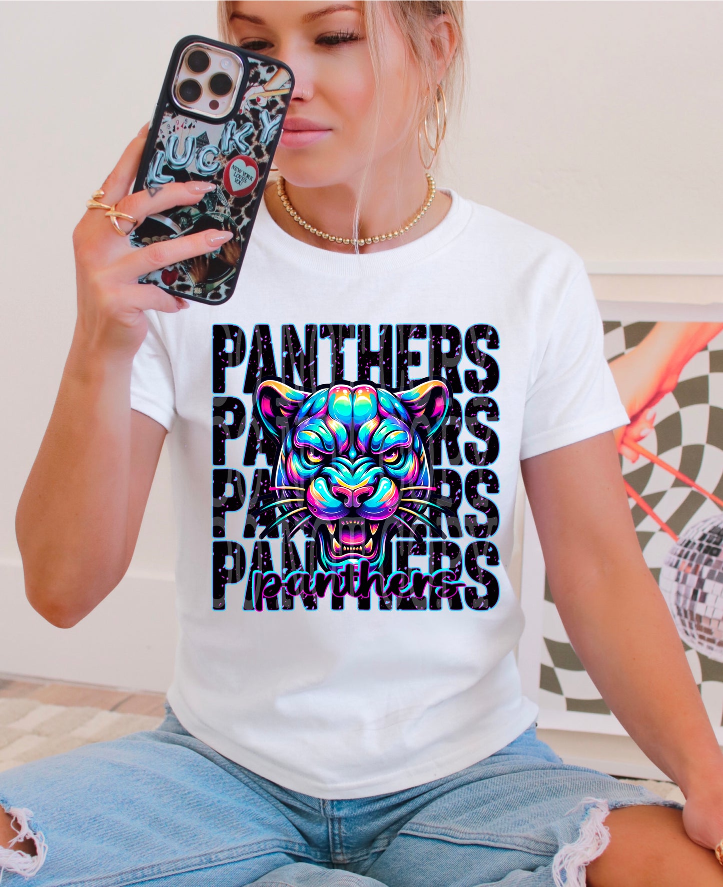 Panthers Rainbow Mascot Tee