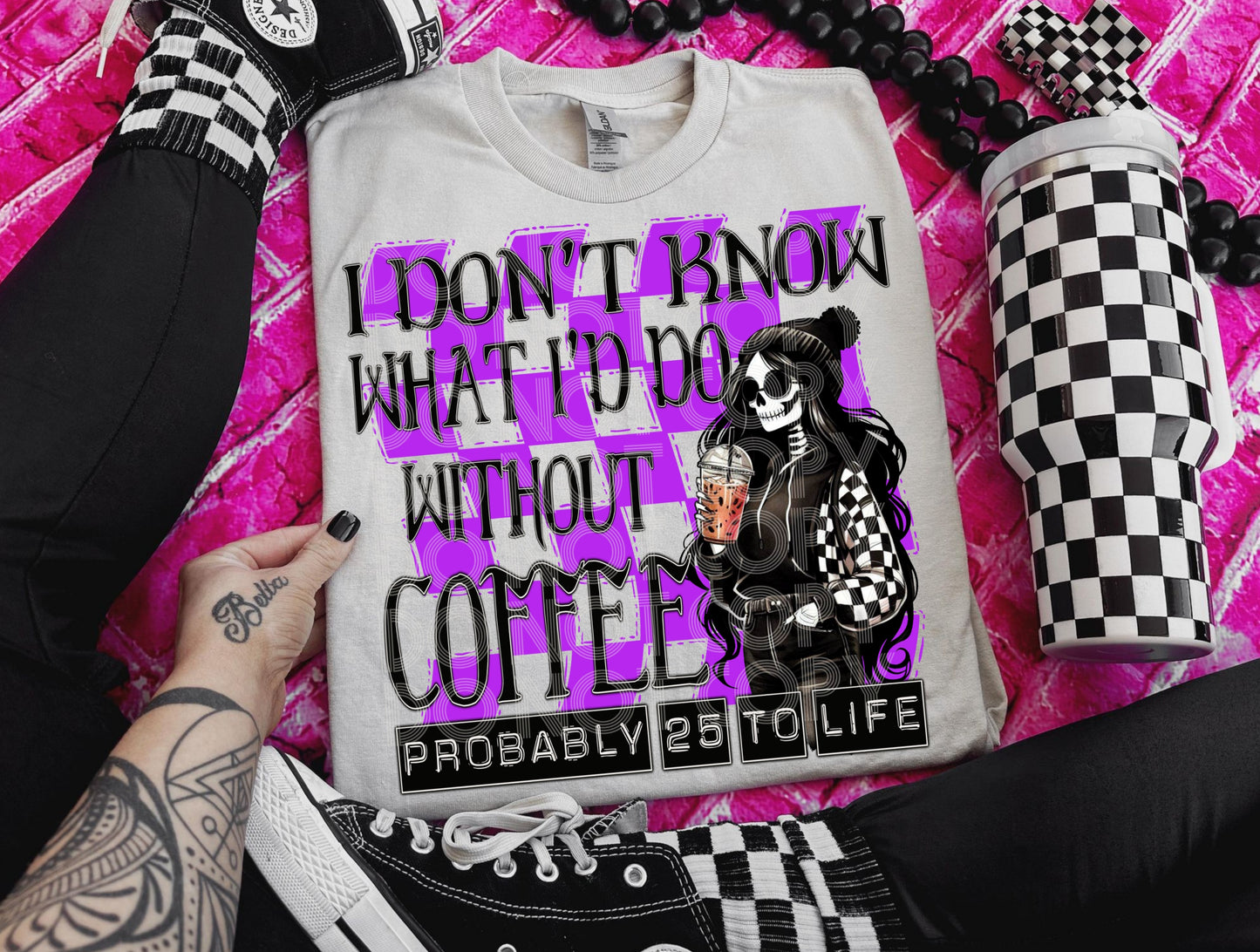 Do Without Coffee Purple Tee