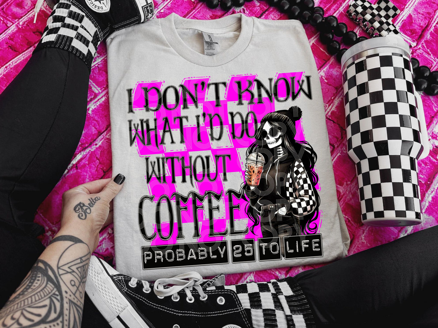 Do Without Coffee Pink Tee