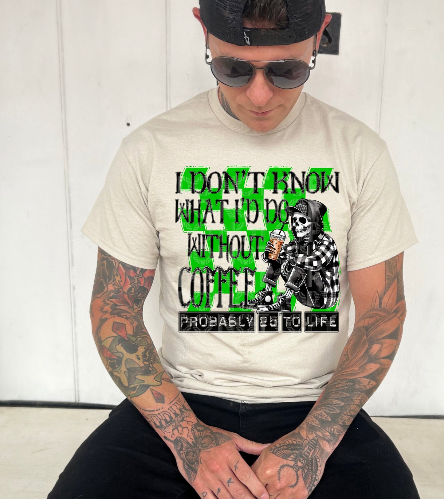 Do Without Coffee Men Green Tee