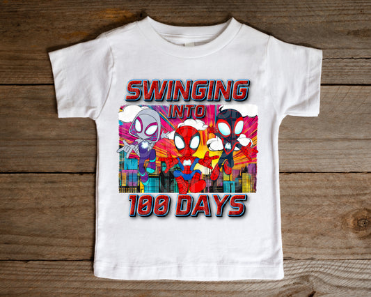 Swinging Into 100 Days Tee