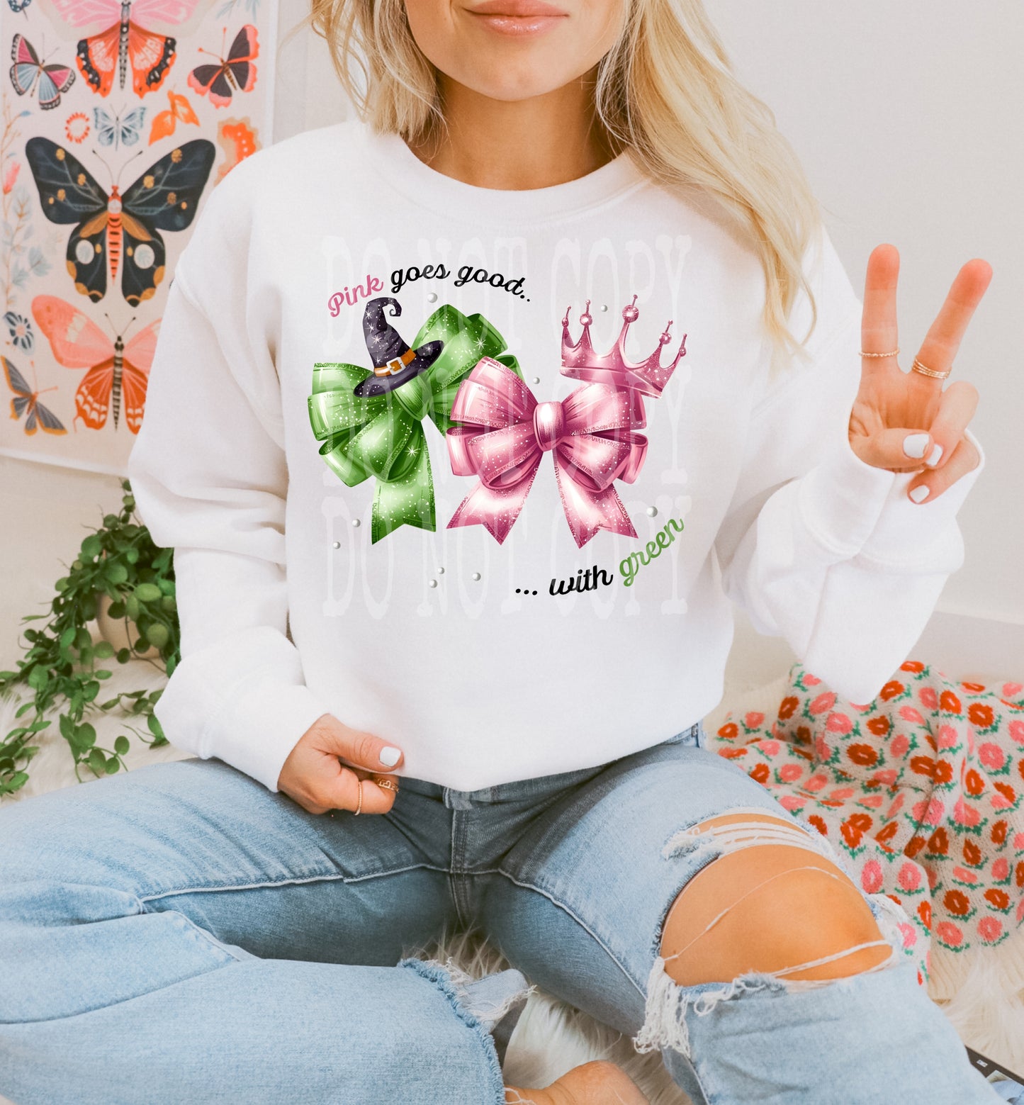 Pink Goes Good With Green Bows Tee