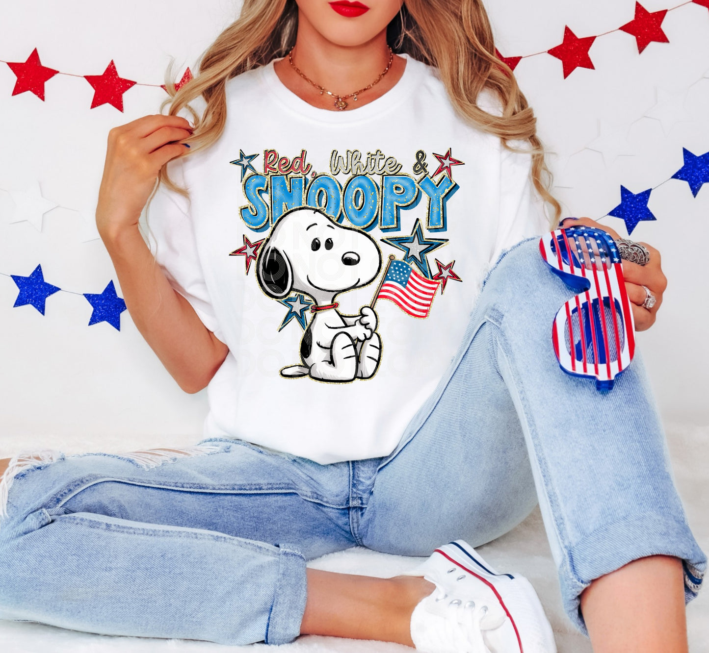 Red White & Snoopy Tee