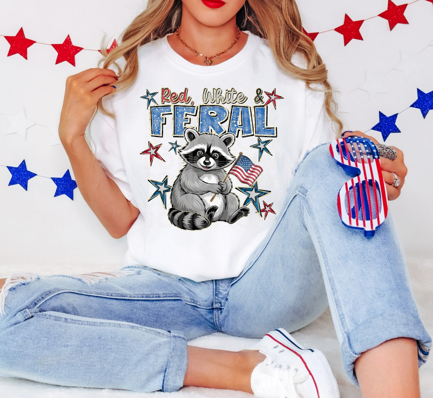 Red White & Feral Tee