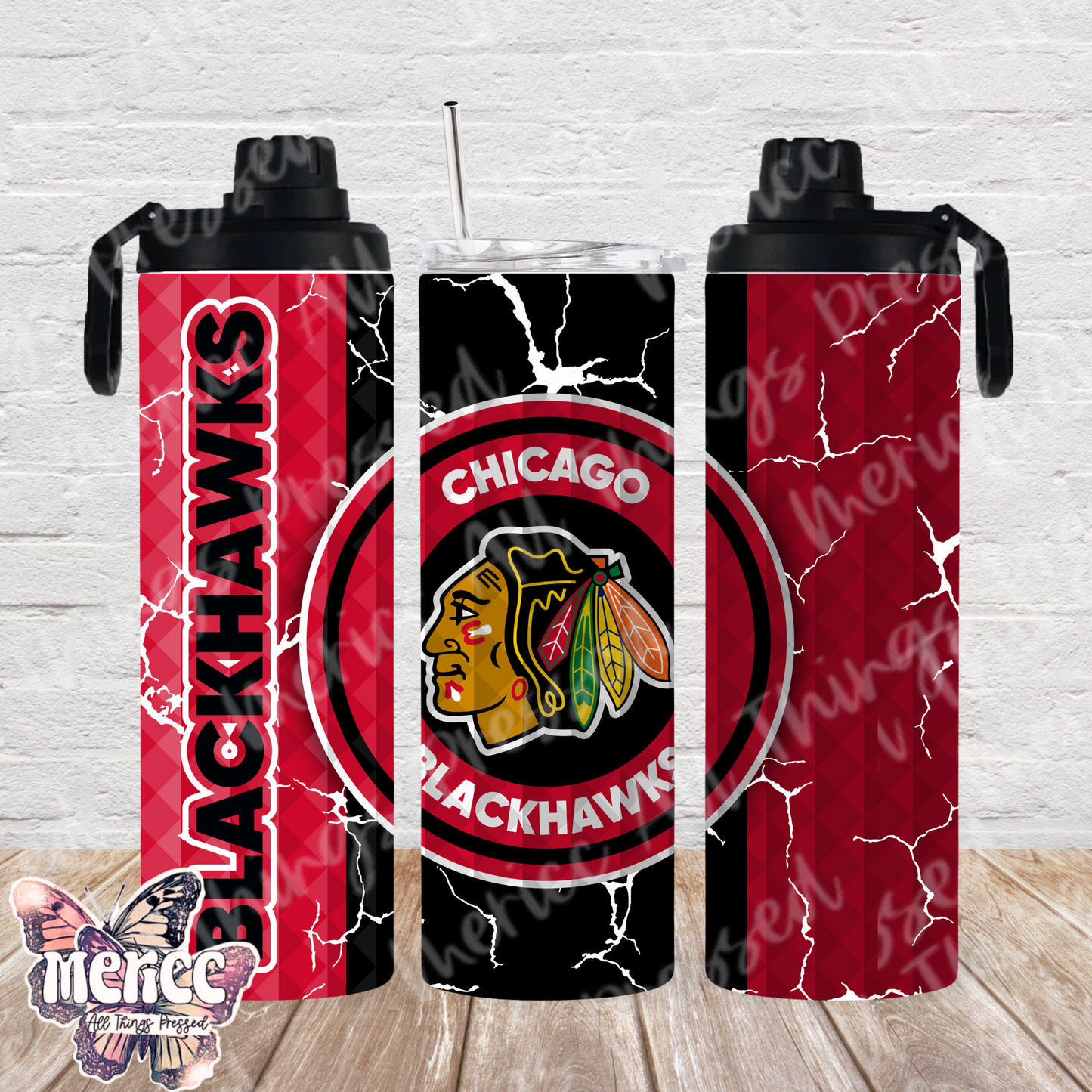 20oz Dual Lid Tumbler: Chicago Hockey 0027