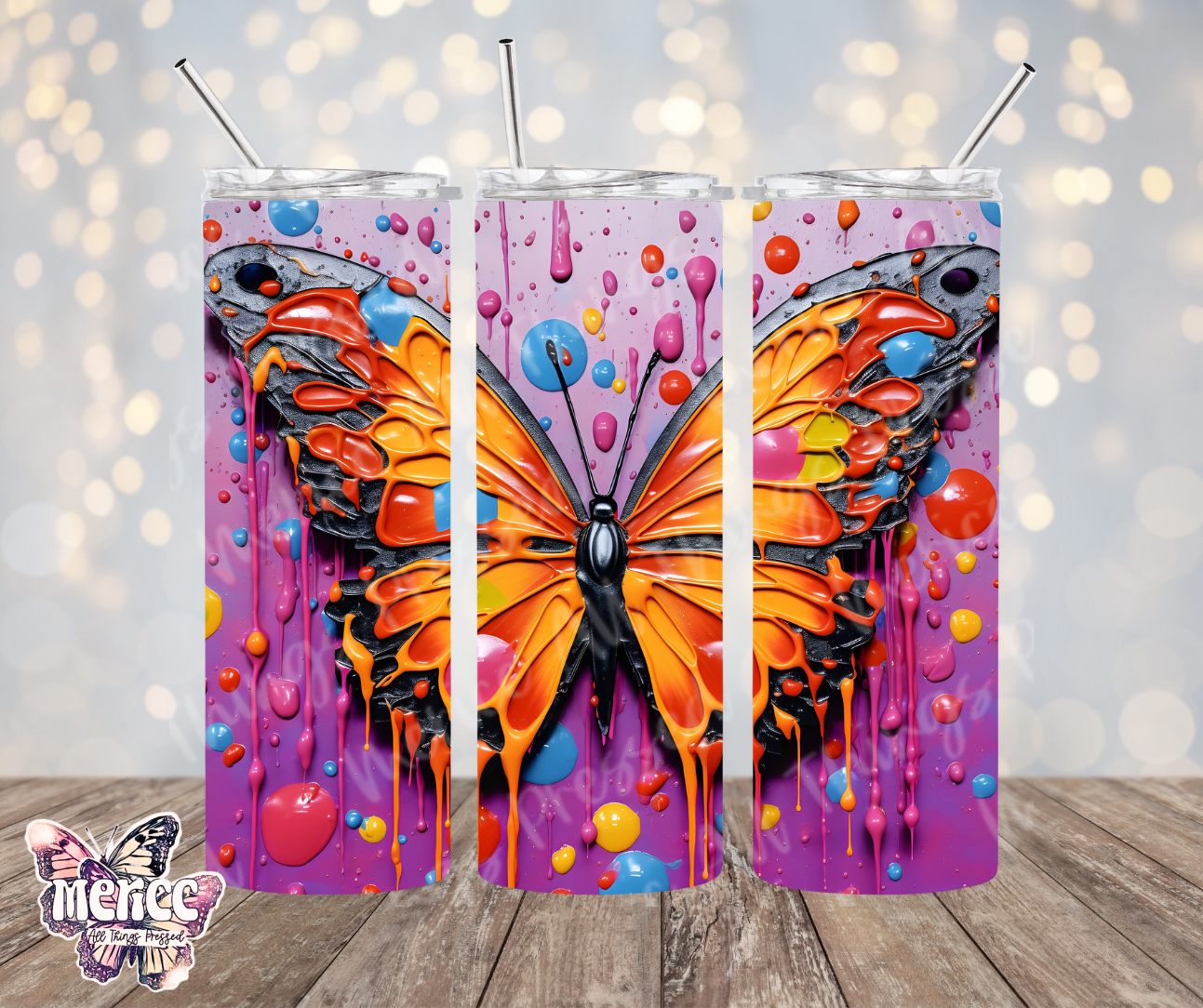 Painted Yellow Butterfly 0013