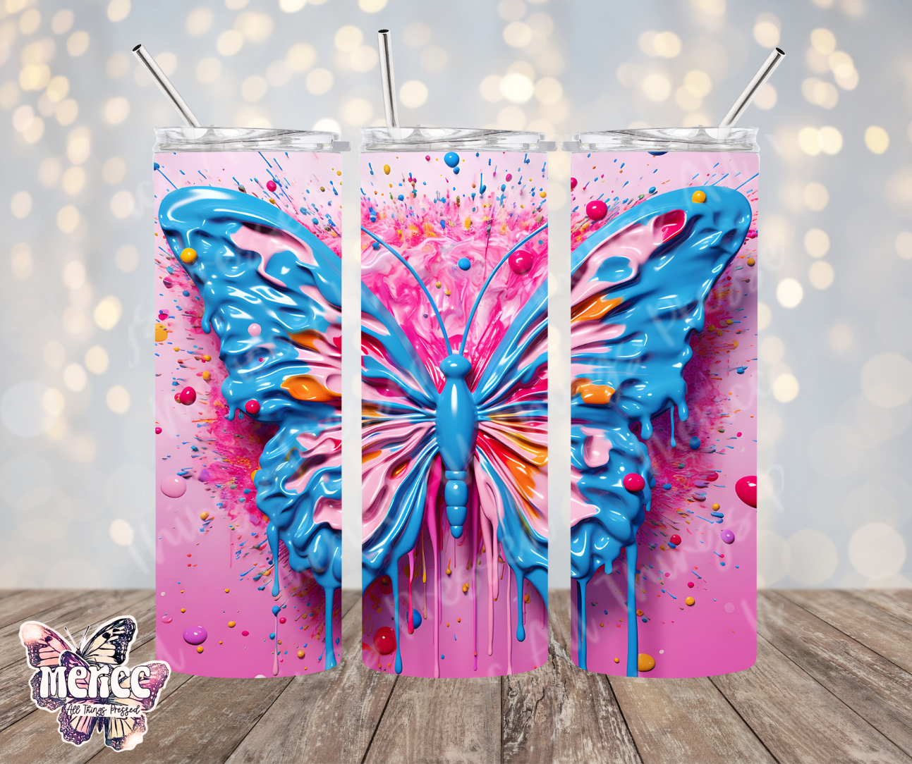 Painted Blue Butterfly 0019