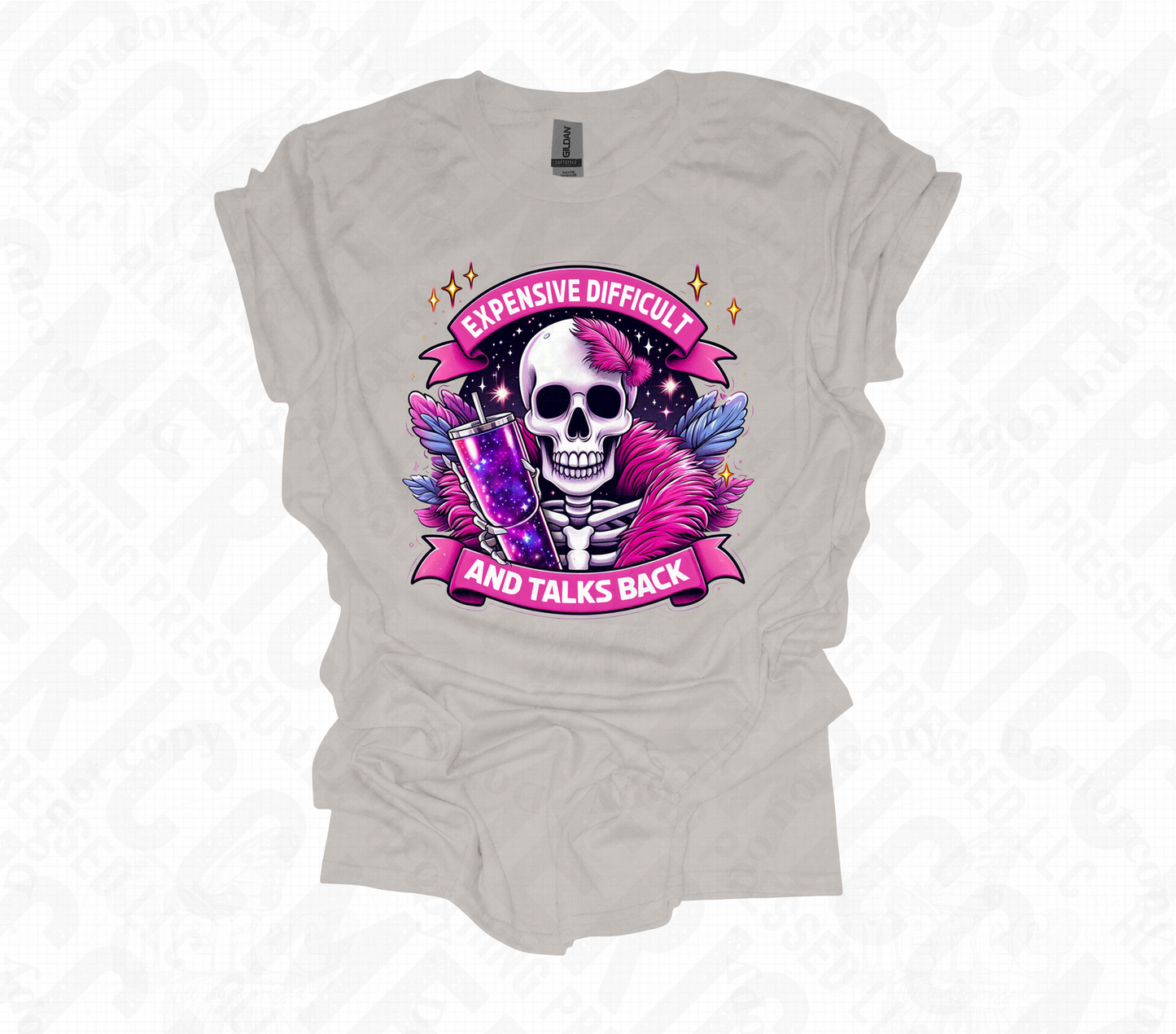 Expensive Difficult & Talks Back Skeleton DTF