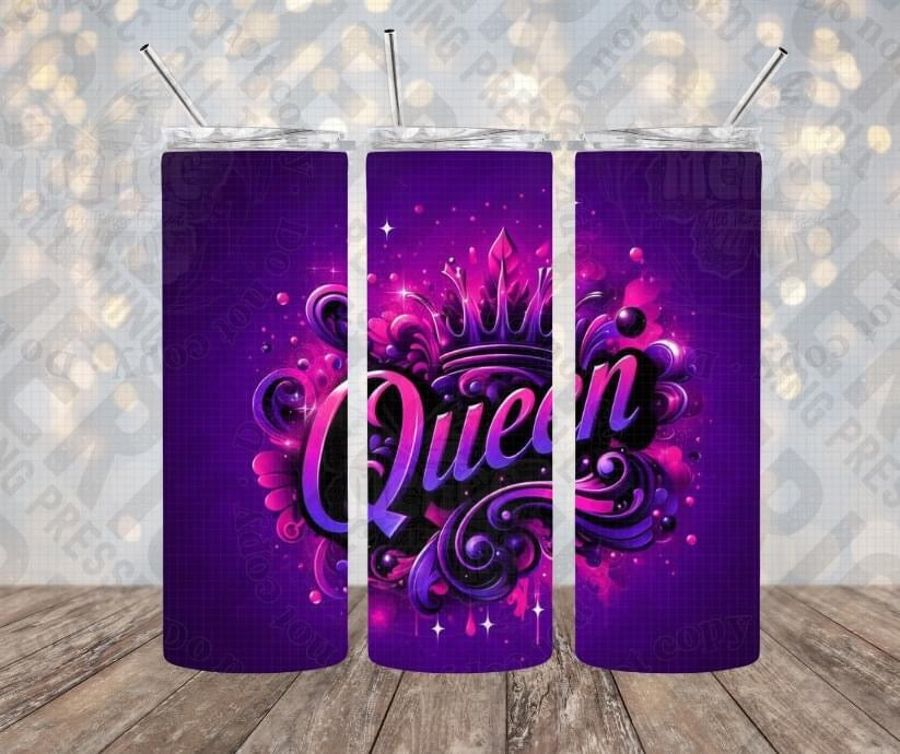 20oz | 30oz Purple Spraypaint Queen 👑 Tumbler 0125