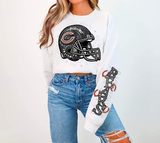 Faux Rhinestone Bears Helmet