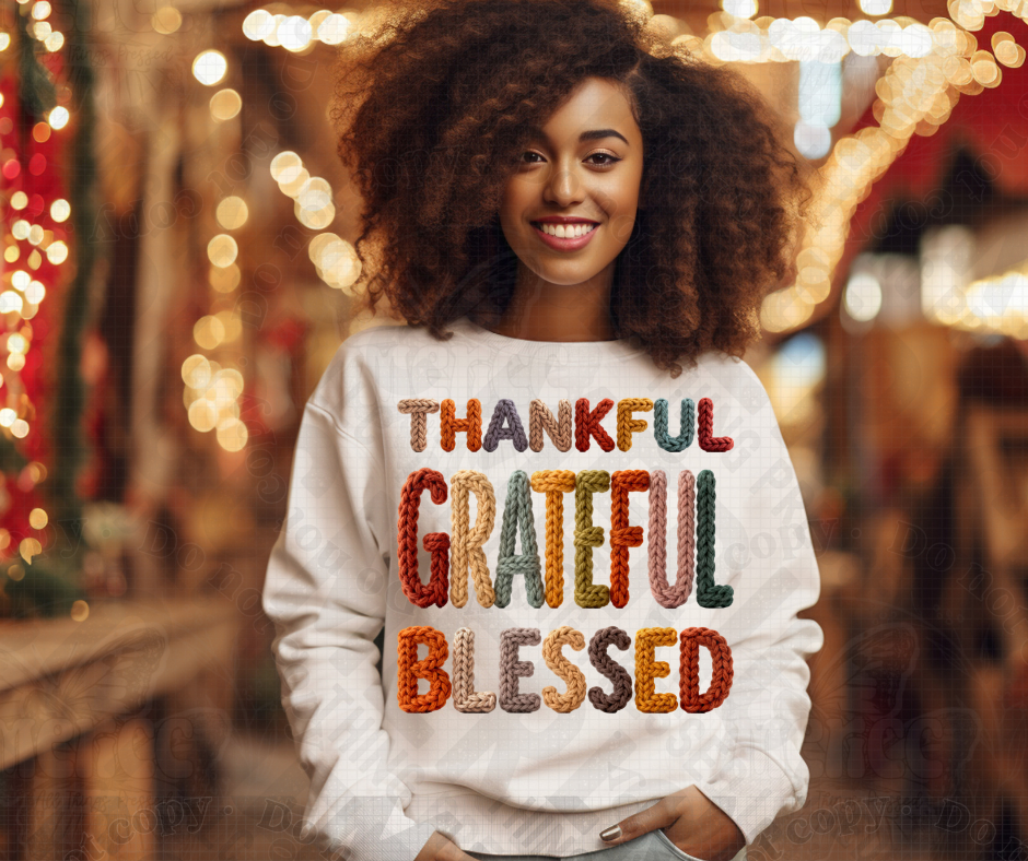 Thankful, Grateful, Blessed DTF