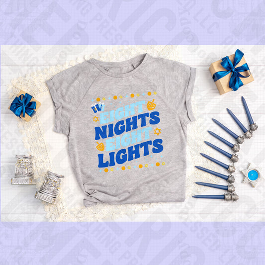 Hanukkah 8 nights 8 lights DTF