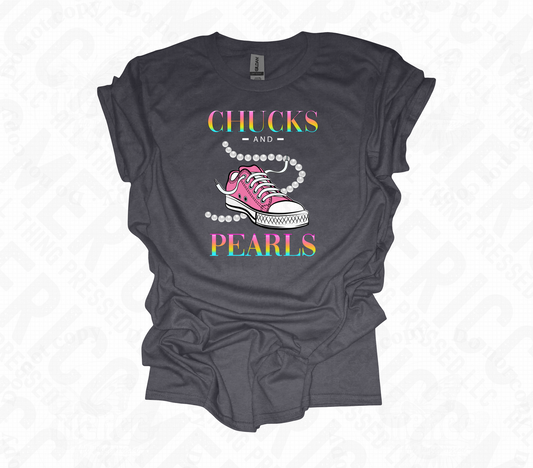 Chucks & Pearls Rainbow DTF