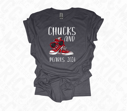 Chucks & Pearls Red DTF
