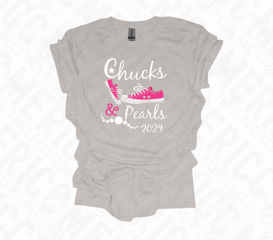 Chucks & Pearls Pink DTF