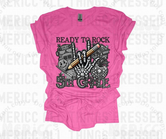 Ready To Rock 5th Grade Faux Diamonds Tee