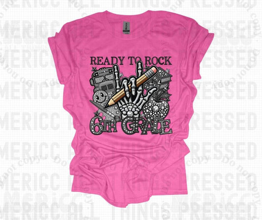 Ready To Rock 6th Grade Faux Diamonds Tee