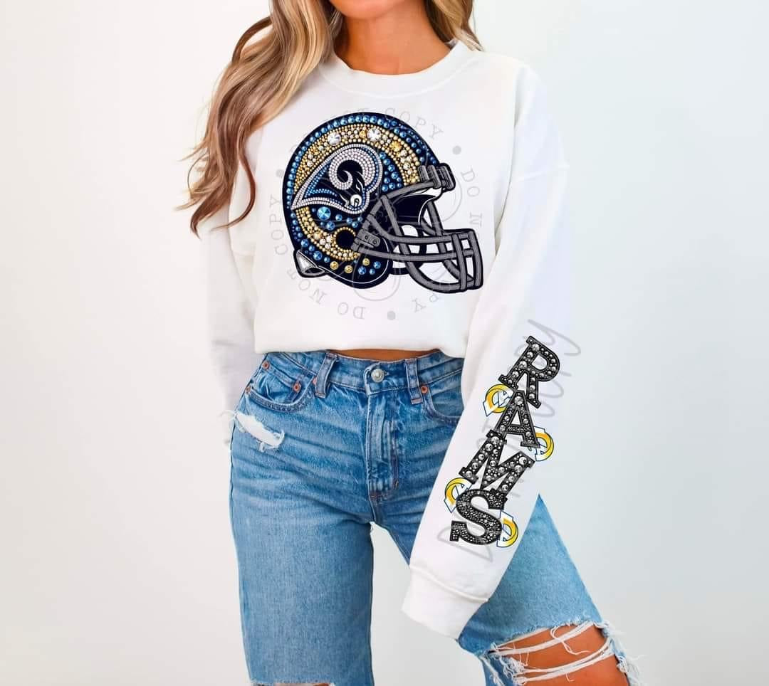 Faux Rhinestone Rams Tee