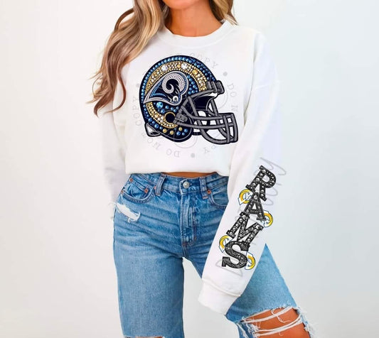 Faux Rhinestone Rams Tee