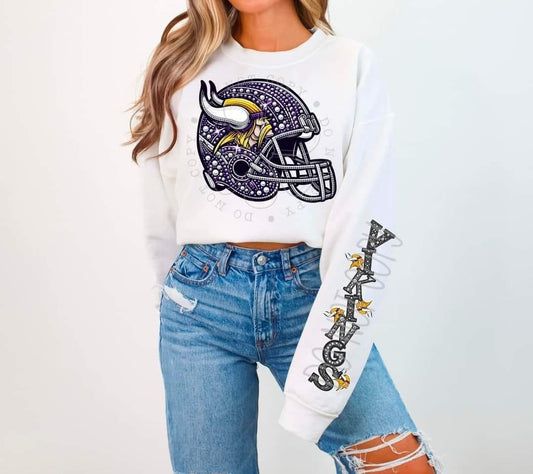 Faux Rhinestone Vikings Tee