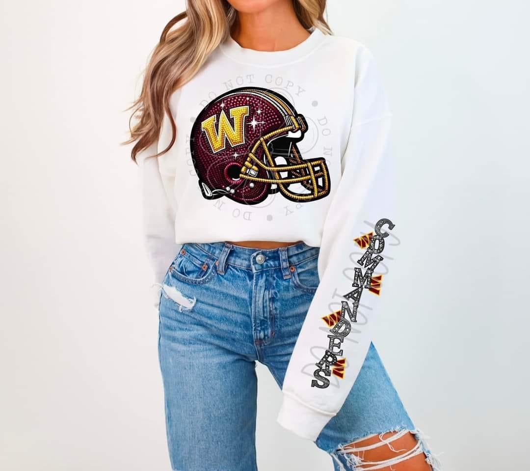 Faux Rhinestone Commanders Tee