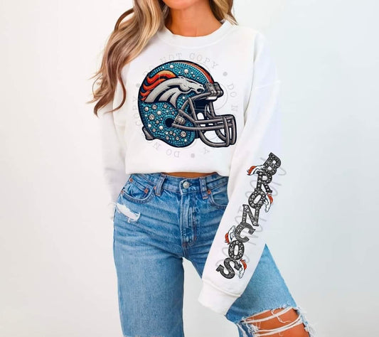 Faux Rhinestone Broncos Tee