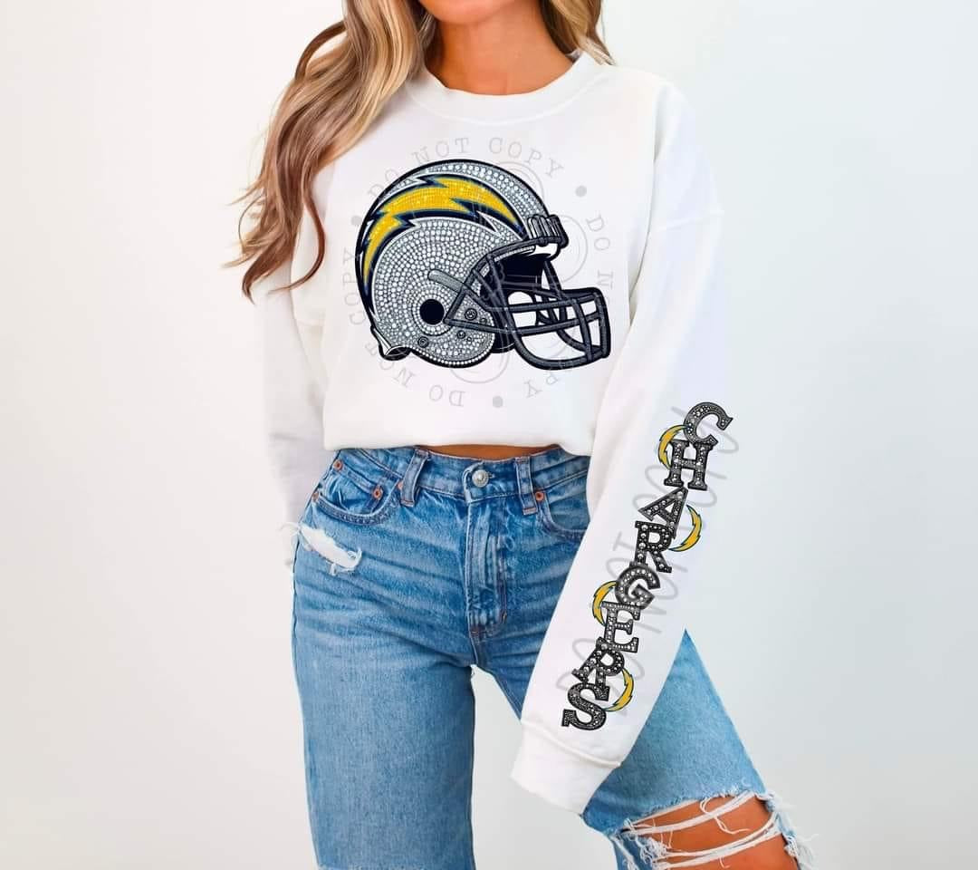 Faux Rhinestone Chargers Tee