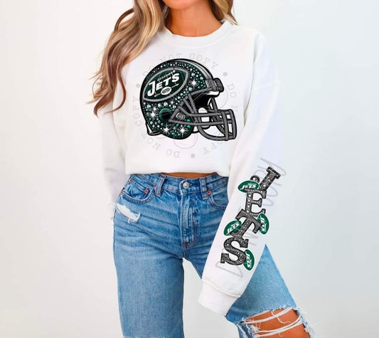 Faux Rhinestone Jets Tee