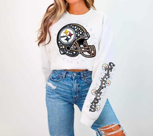 Faux Rhinestone Steelers Tee