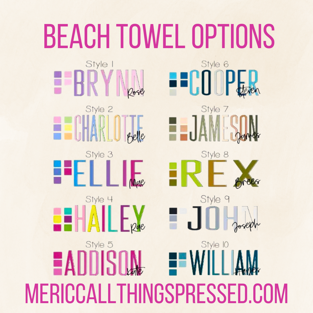 Personalized Beach Towel 30 x 60 in Microfiber