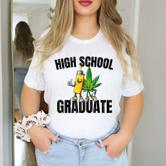 High School Graduate - Black Letters DTF