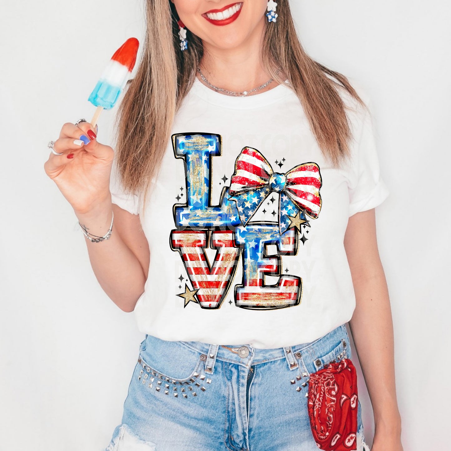 Love Bow Patriotic DTF