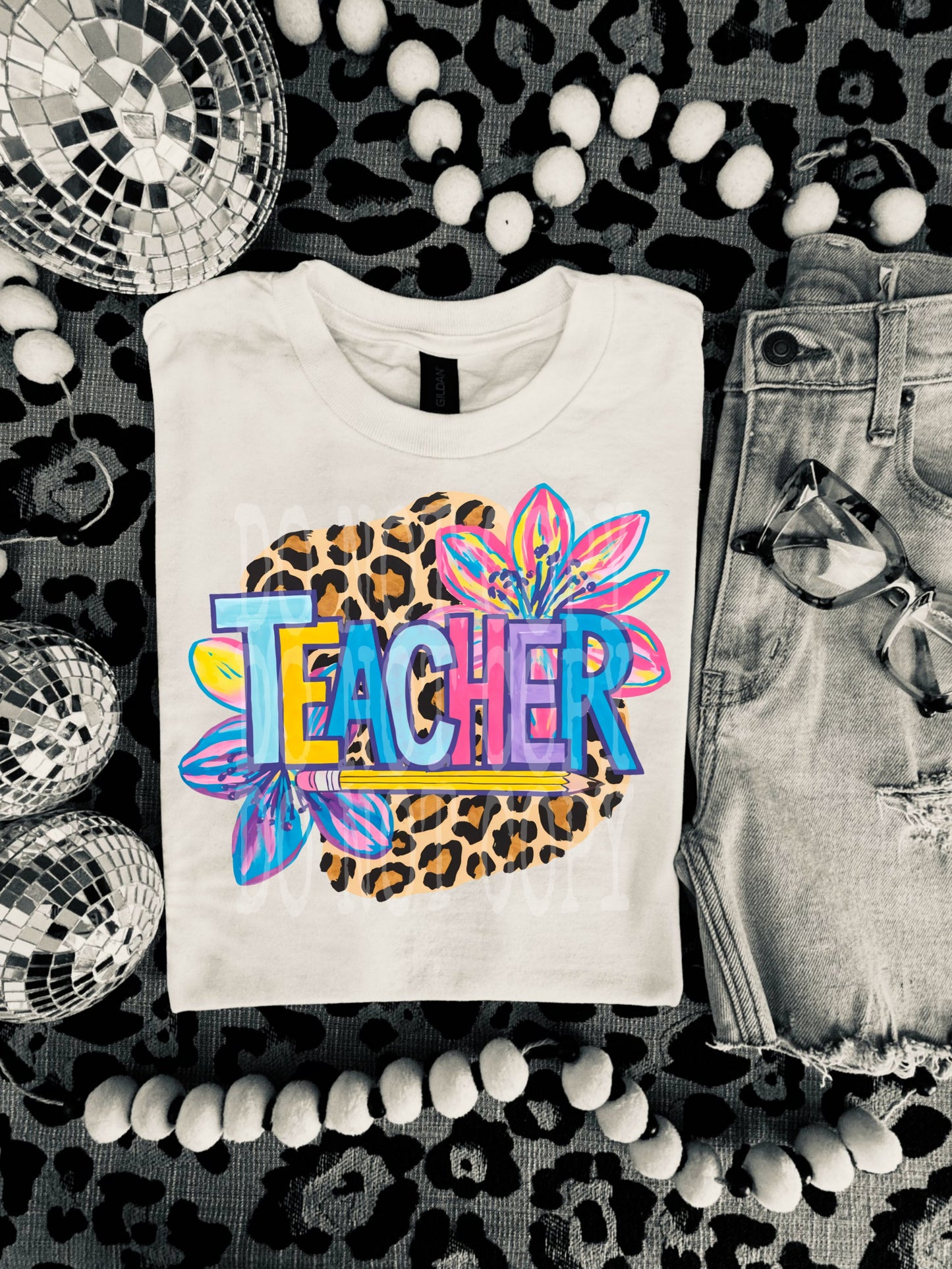 Teacher Floral DTF
